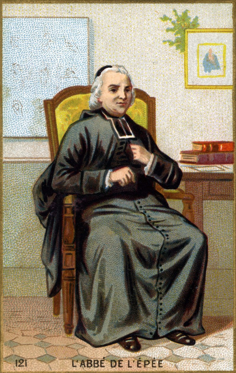 Porträtt av svärdets abbot (1712-1789). Kromolitografi från slutet av 1800-talet. av French School