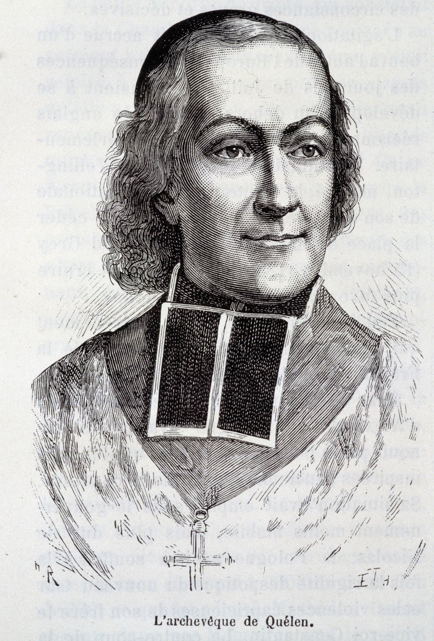 Porträtt av ärkebiskopen Hyacinthe Louis de Quelen (1778 - 1839), prelat i "" L