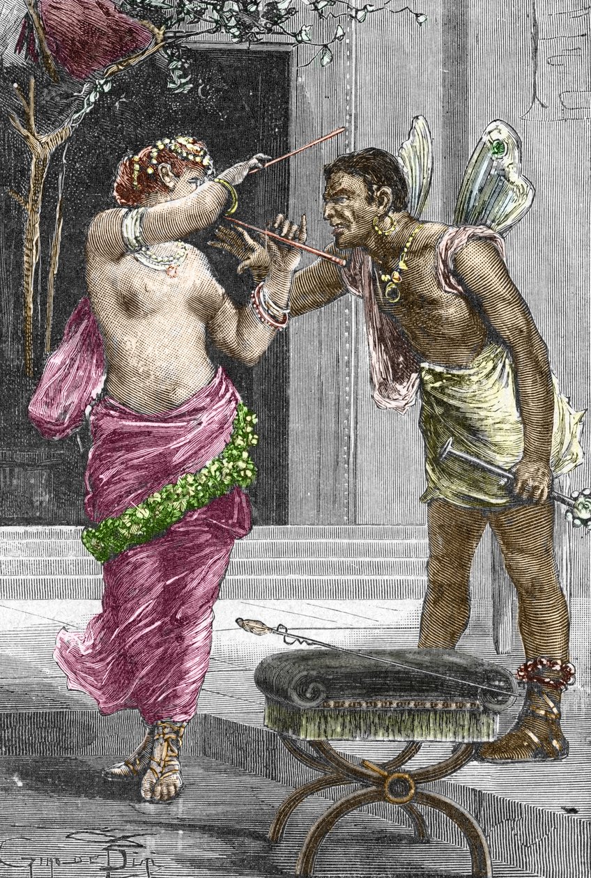 Porträtt av kurtisanen och skådespelerskan Theodora före hennes bröllop med kejsar Justinianus I, 1888 av French School
