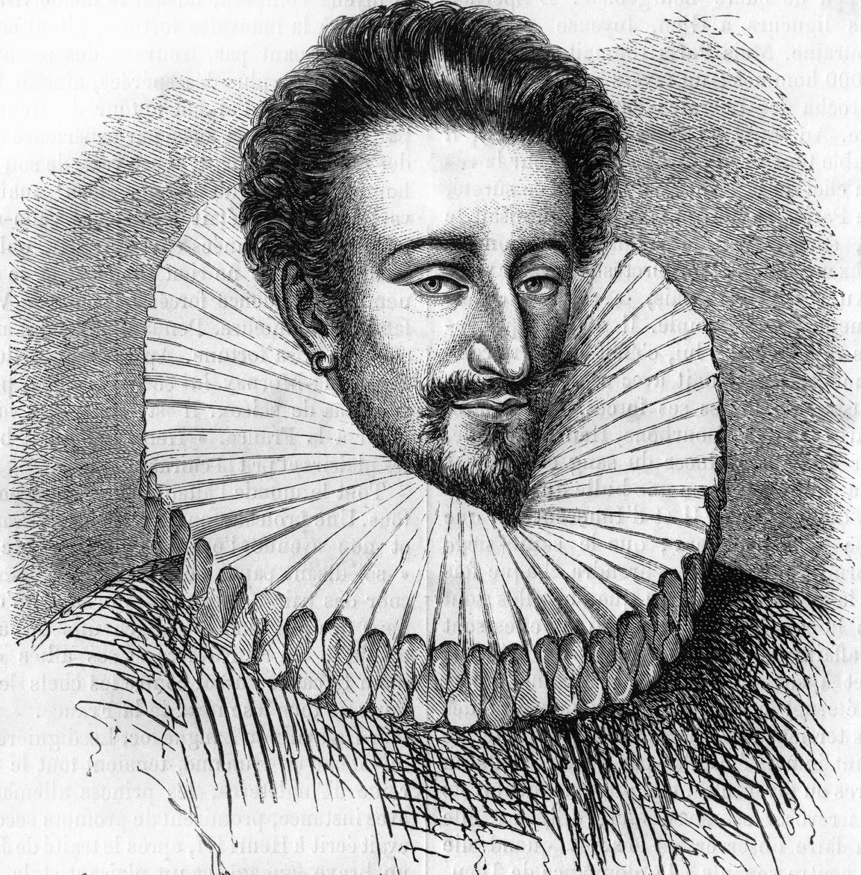 Porträtt av hertigen av Joyeuse, söt av Henrik III. I ""Popular History of France"", nd. ca 1885. Gravyr. av French School