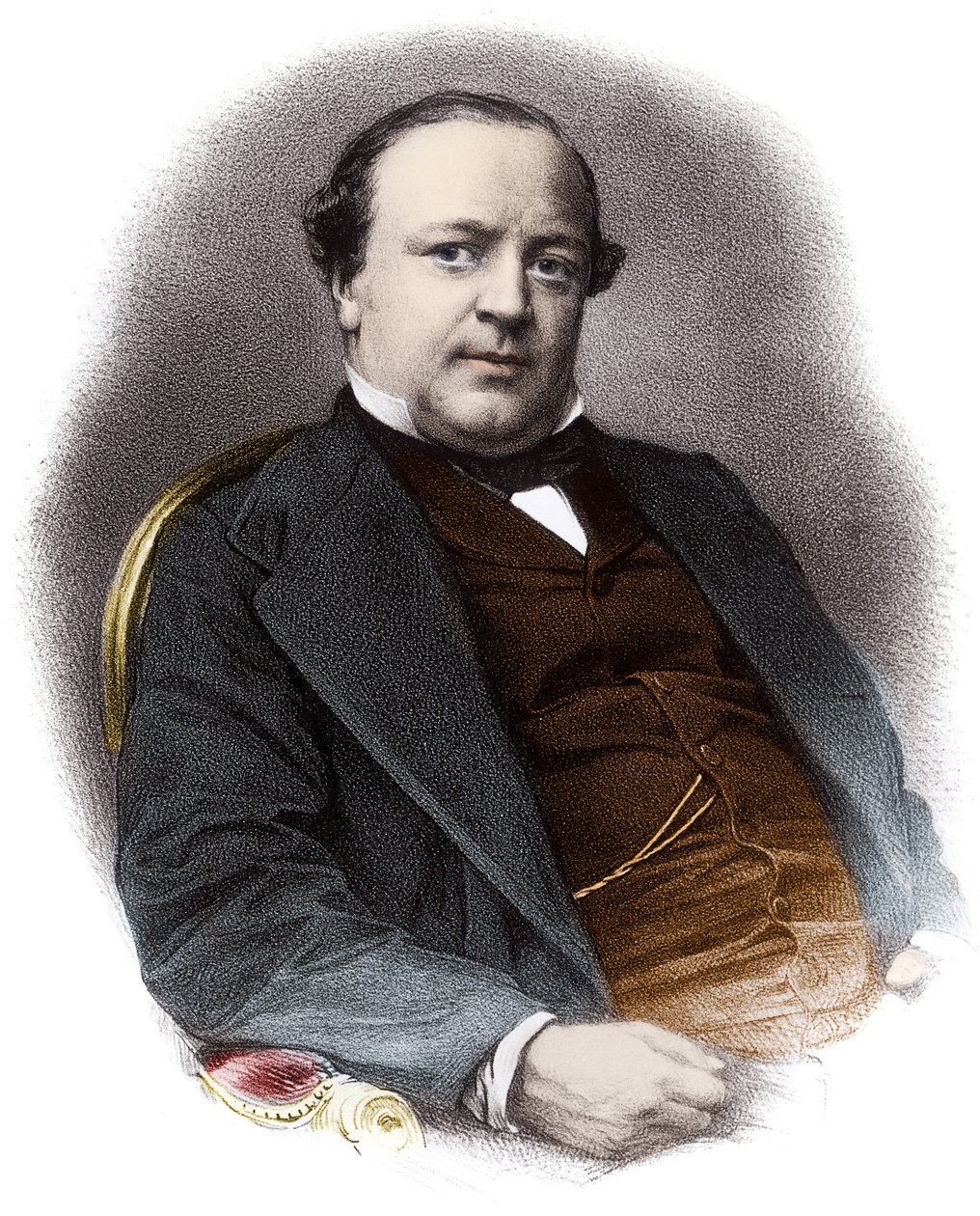 Porträtt av den franske advokaten Charles Alexandre Lachaud (1818-1882) - Gravyr av 1800-talet Privat samling av French School