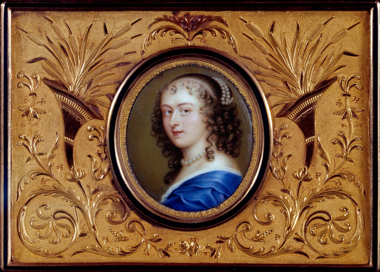 Porträtt av den franska författaren Anne "" Ninon"" av Enclos (eller Ninon de Lenclos eller Ninon de Lanclos av French School