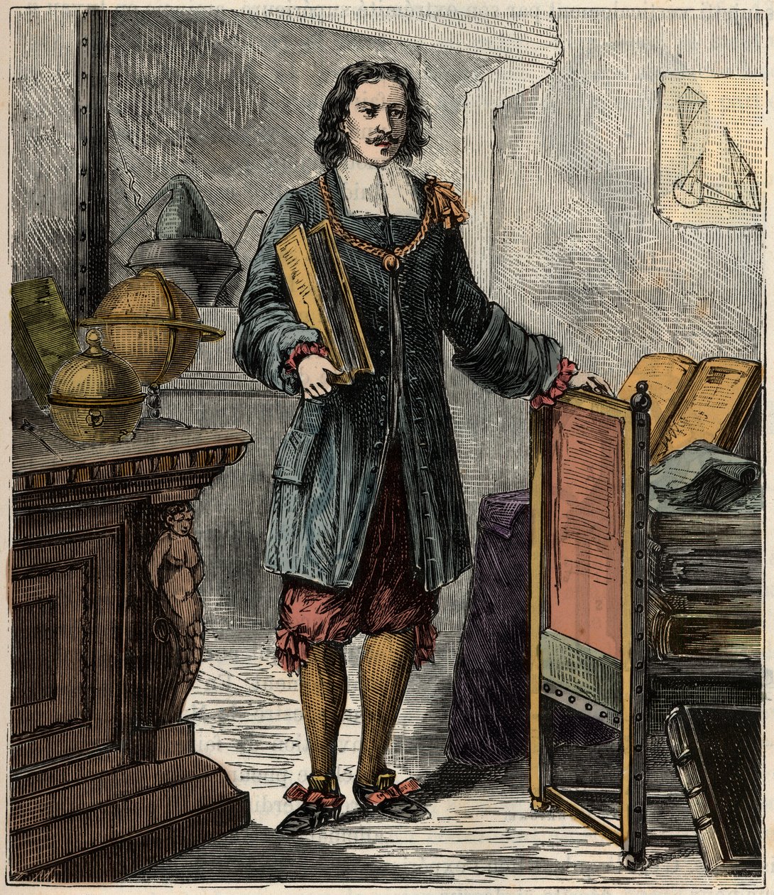 Porträtt av den tyske ingenjören och fysikern Otto von Guericke (1602-1686) - Porträtt av Otto von Guericke (Otto de Guericke av French School