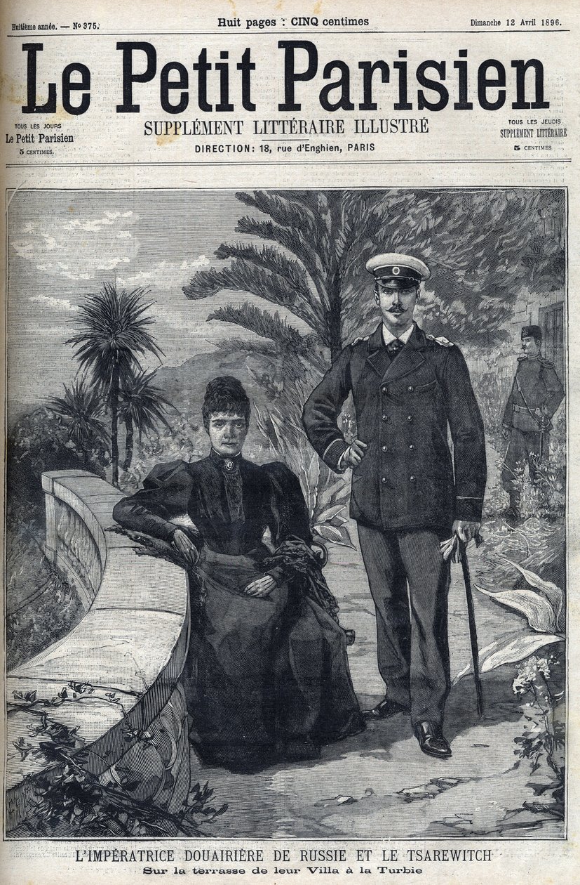Porträtt av imponen Douairiere av Ryssland Maria Fedorovna (född Dagmar av Danmark av French School