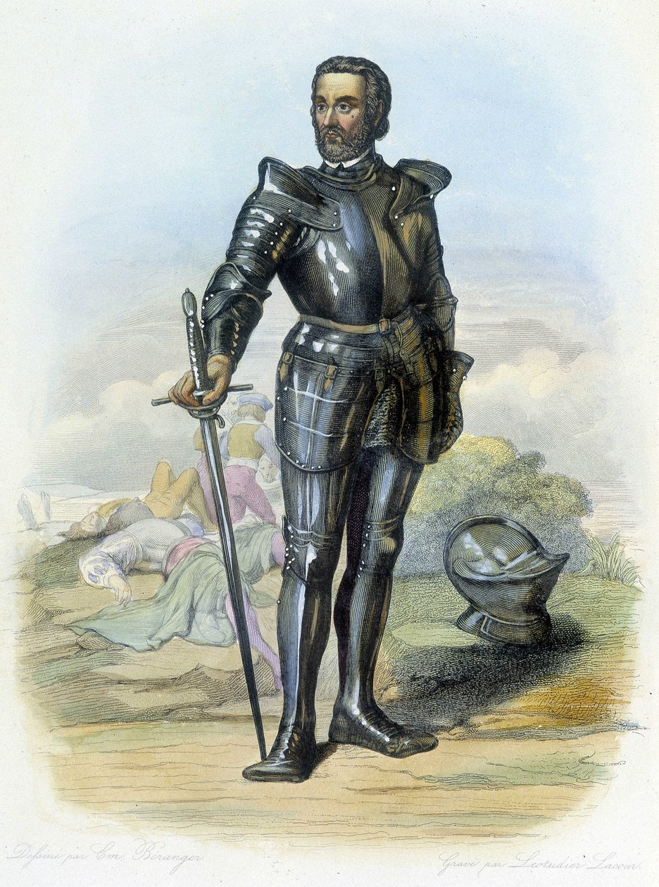 Porträtt av riddaren Bayard (1475-1524) - i "Le Plutarch francais", red. Mennechet av French School
