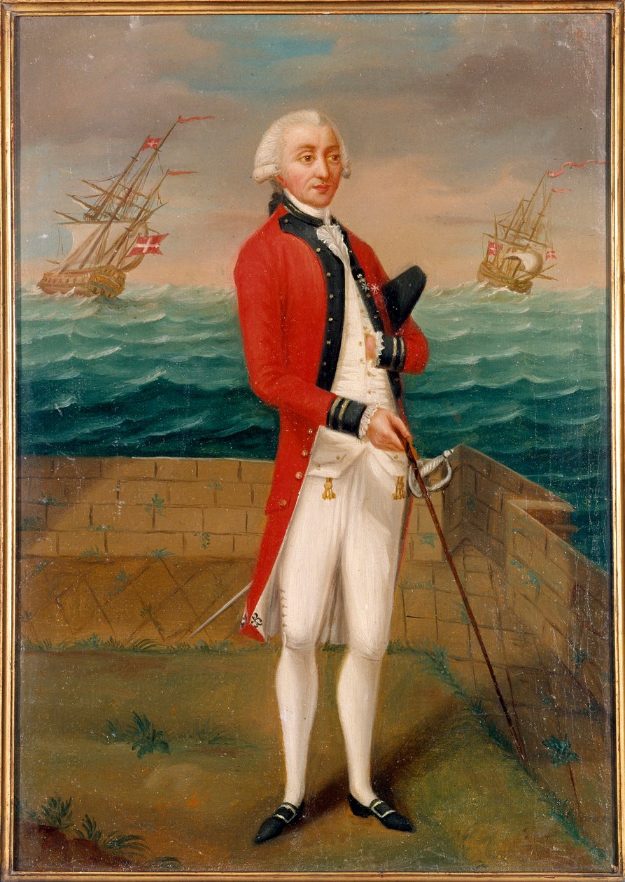Porträtt av riddaren av Favray (1706-1791) officer i galererna på Malta Målning av den franska skolan. 1700-talets Paris, museum för Legion d