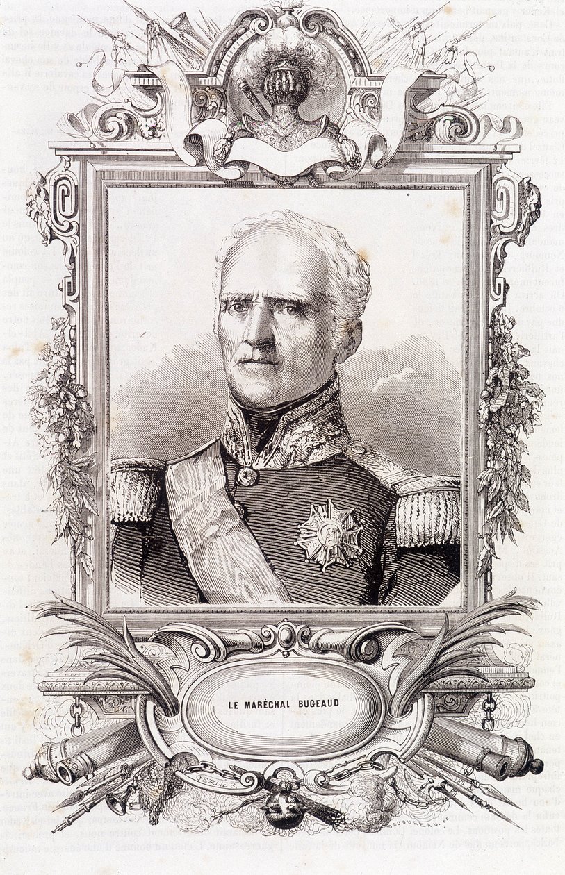 Porträtt av den franske marskalken Thomas Robert Bugeaud (1784-1849) av French School