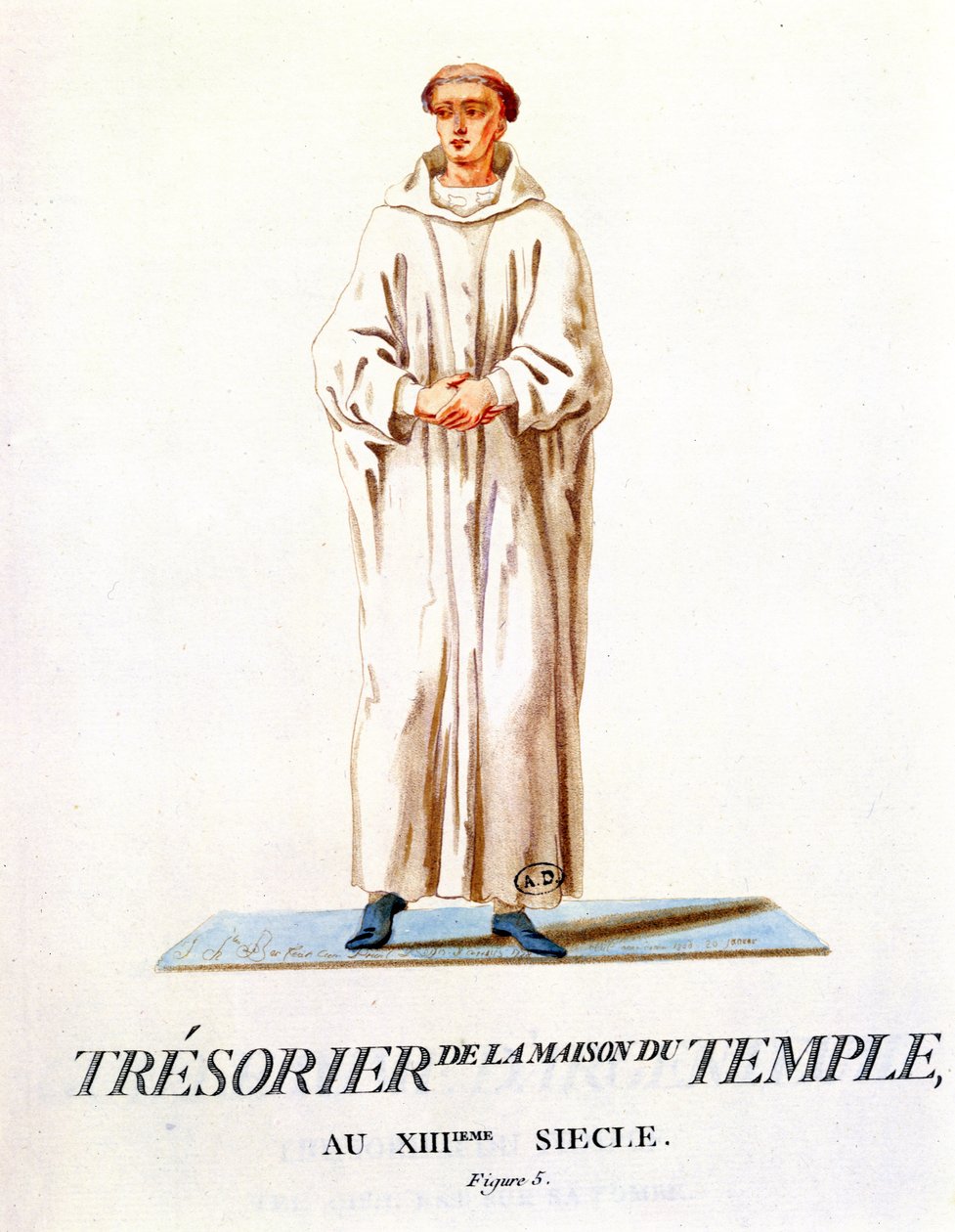 Porträtt av kassören i Templets hus, 1786 (wc på papper) av French School