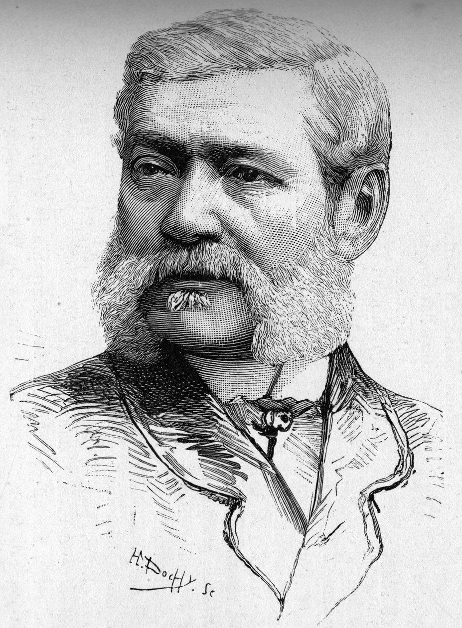 Porträtt av gravören på trä, greve Colonna Cesari (1825-1887). av French School