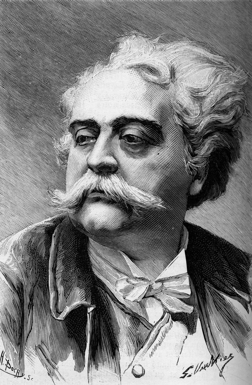 Porträtt av målaren och skulptören Albert Ernest Carrier Belleuse (1824-1887), i den lysande världen 1887. av French School