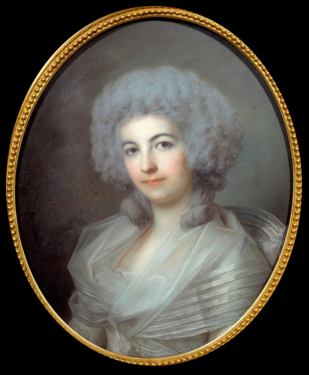 Porträtt av frun till Pierre Choderlos de Laclos Målning i pastellfärger från den franska skolan på 1700-talet. Sol. 0,55x0,45 m Amiens museum i Picardie av French School
