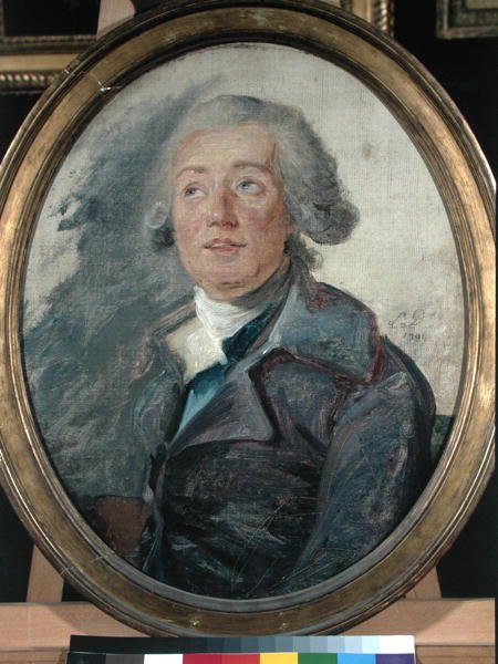 Porträtt antas vara Marie-Joseph Chenier (1764-1811) 1799 av French School