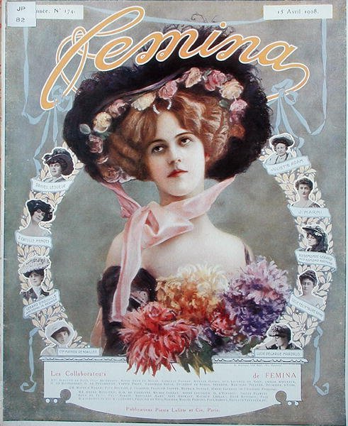 Porträtt av kvinnliga författare, från "Femina" av French School