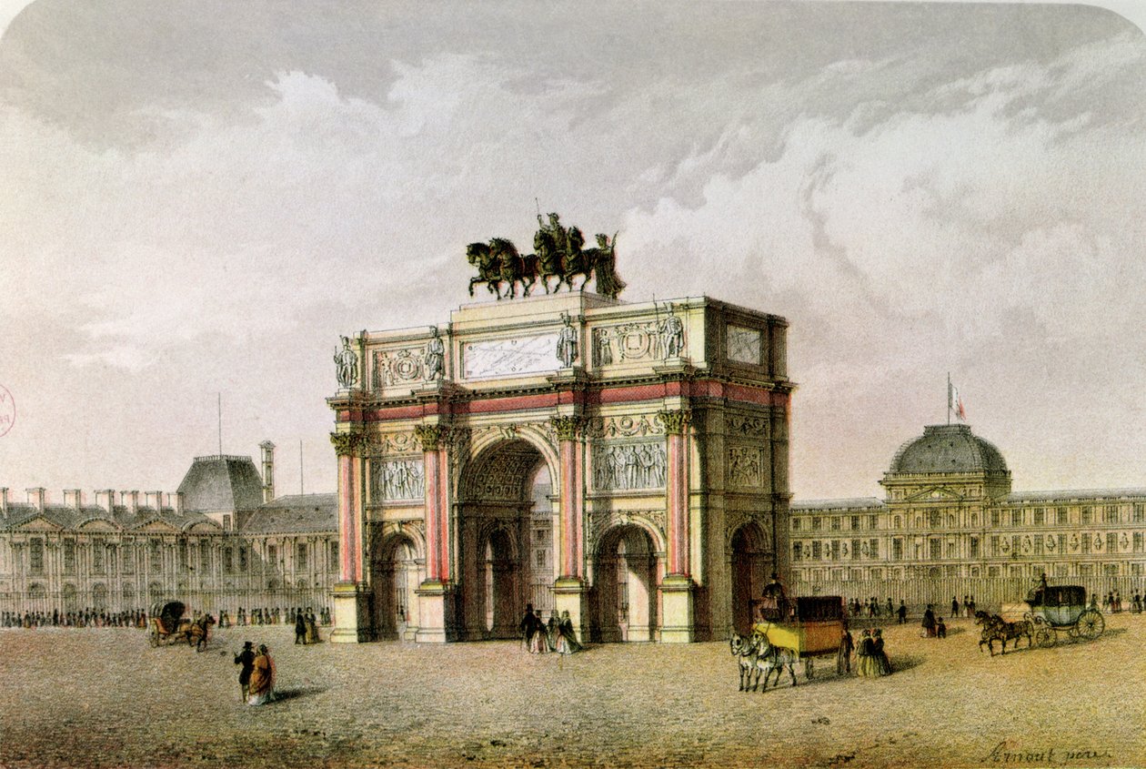 Vykort av Triumfbågen du Carrousel, Paris av French School