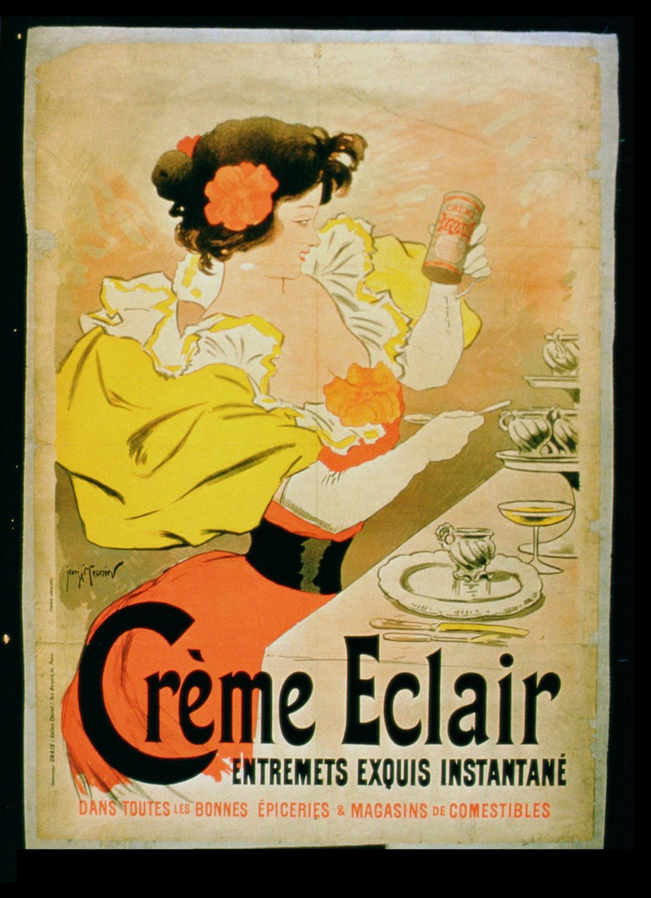 Affisch reklam Creme Eclair Instant Dessert av French School