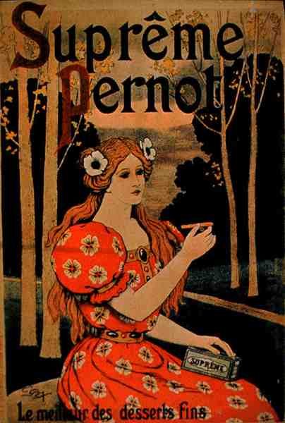 Affischreklam "Supreme Pernot" Fine Dessert (färg litho) av French School