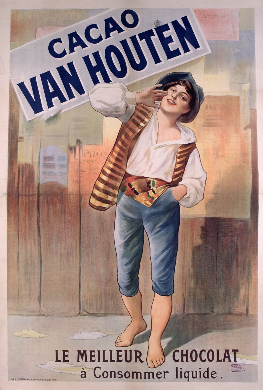 Affisch reklam Van Houten kakao av French School