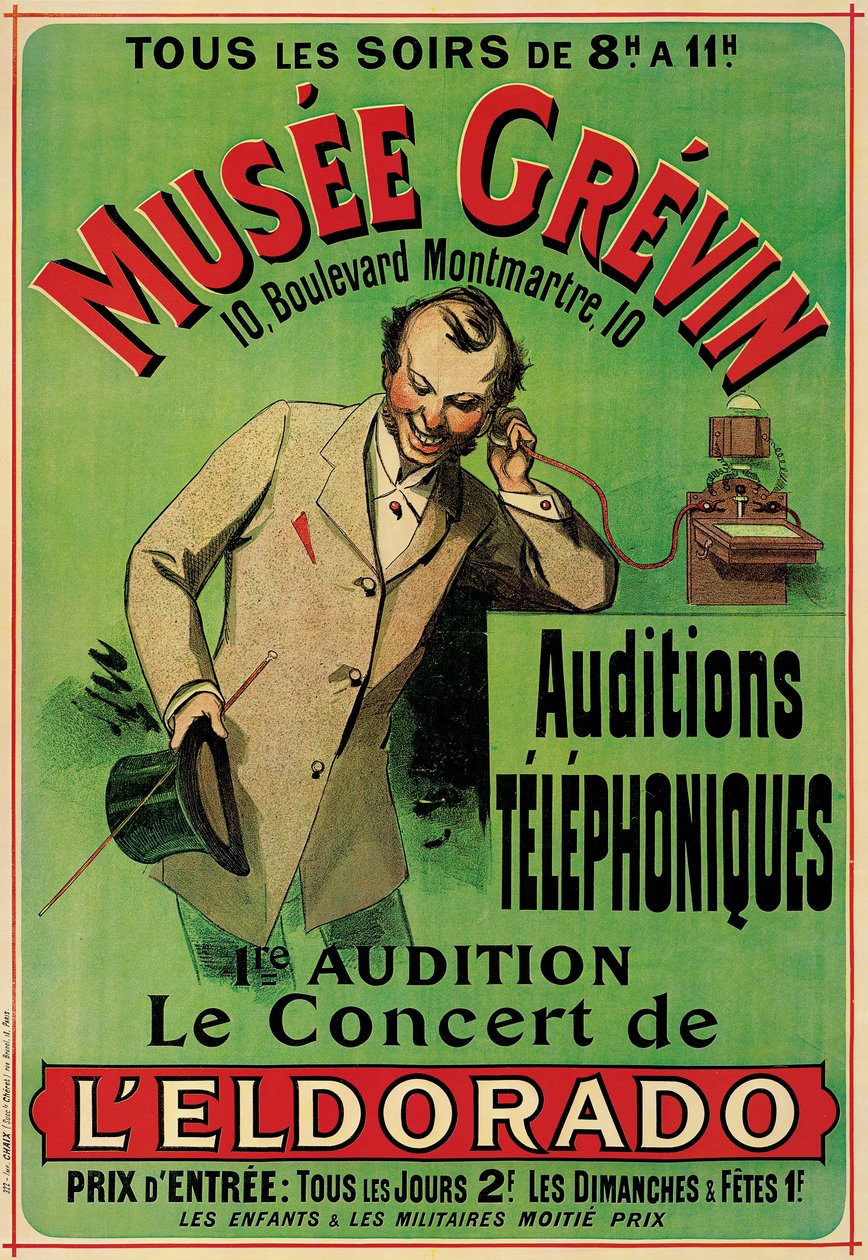 Affisch som annonserar en konsert på Grevinmuseet i Paris av French School