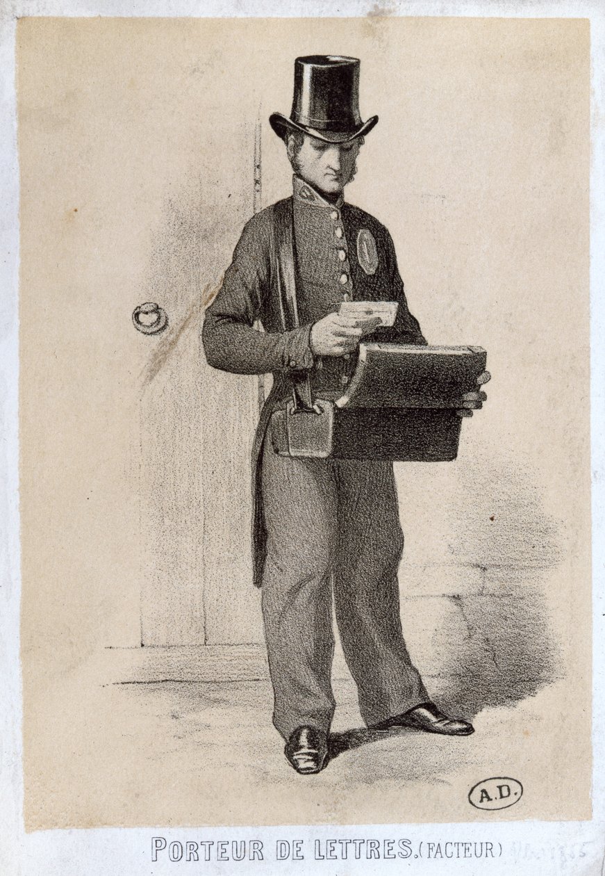 Brevbärare, c.1865 av French School