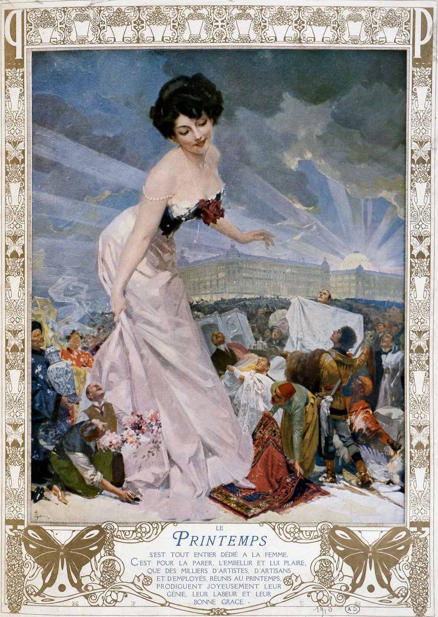 Printemps ägnade sig åt kvinnor... - reklam för varuhuset Le Printemps. 1910. ¿ av French School