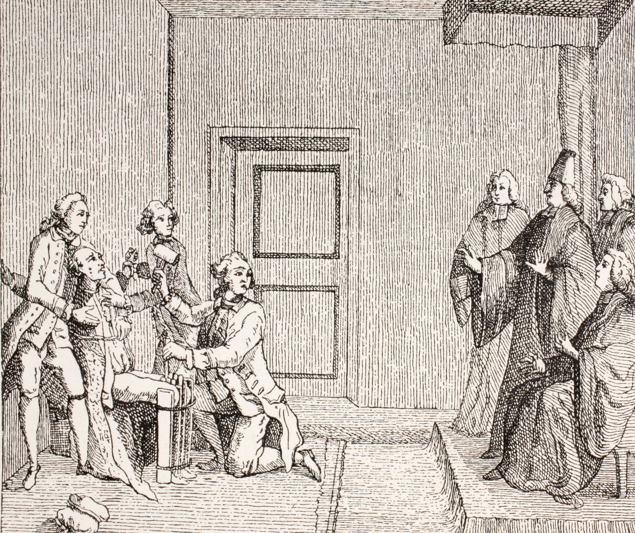 Fånge som genomgår tortyr av Brodequin, 1875 av French School