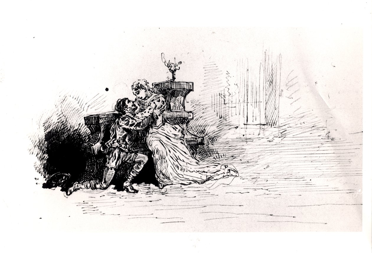 Produktionshäfte för Ruy Blas (1838) av Victor Hugo (1802-85), 1880 (penna och bläck på papper) av French School