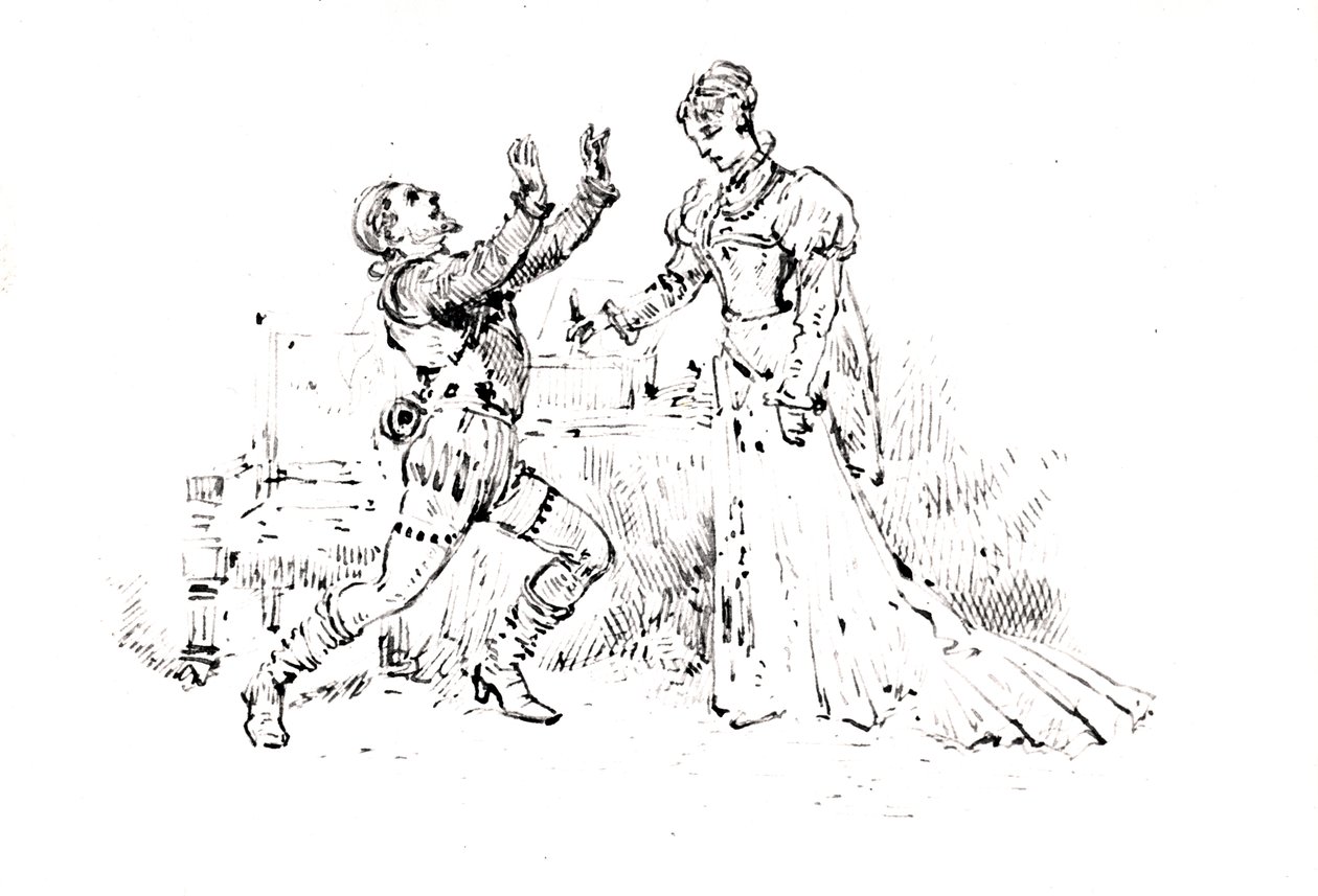 Produktionshäfte för Ruy Blas (1838) av Victor Hugo (1802-85), 1880 (penna och bläck på papper) av French School