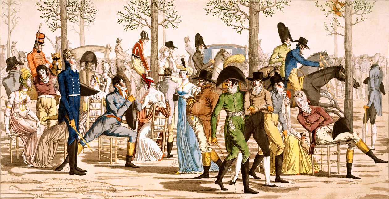 Promenade vid Longchamps, 1802 av French School