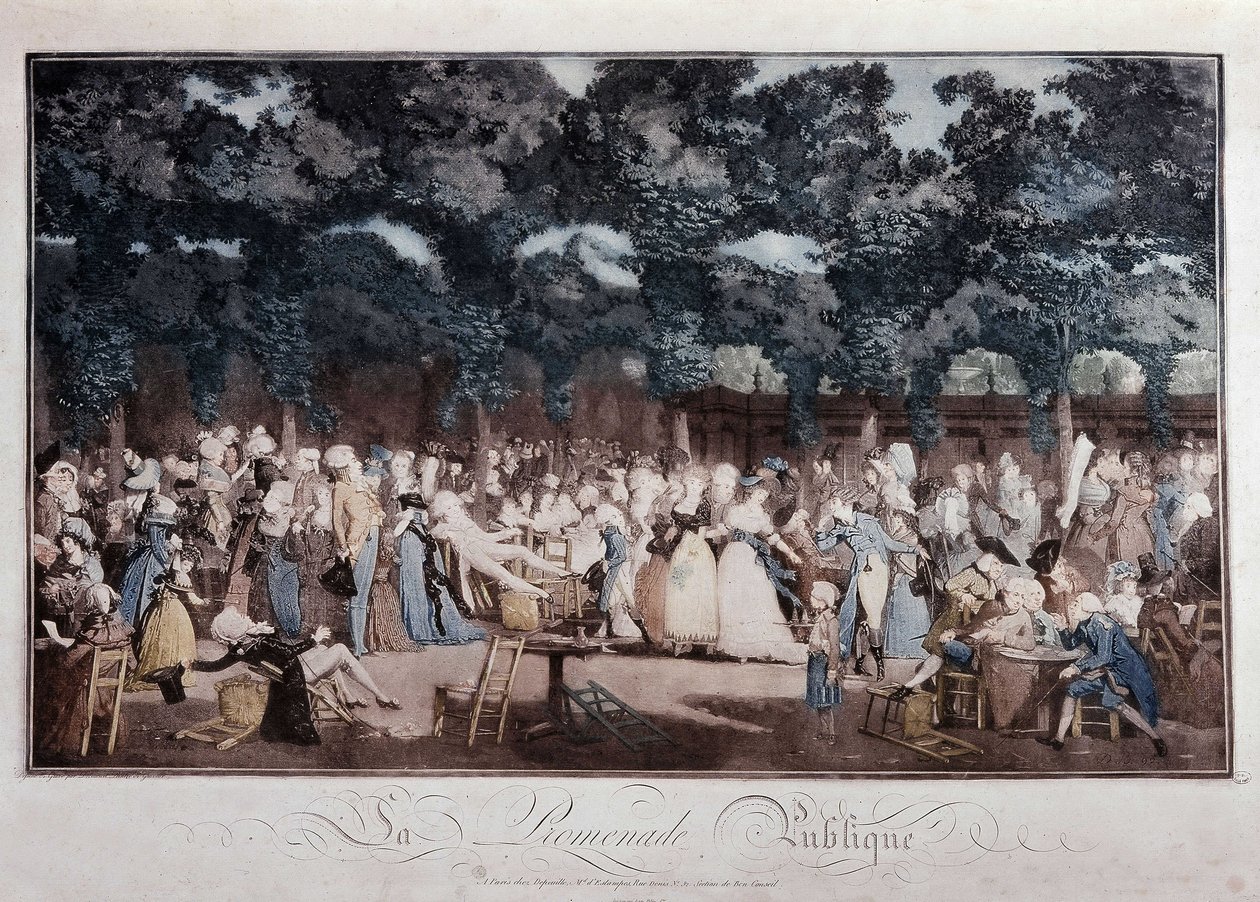 Offentlig strandpromenad, sent 1700-tal av French School