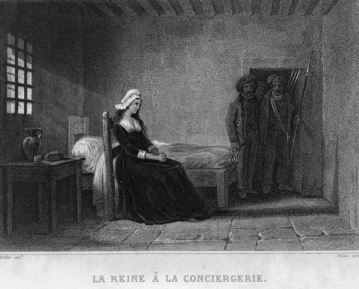 Drottning Marie Antoinette (Marie Antoinette) i Concierge-fängelset - i "Franska revolutionen" av Thiers. 1800-talet av French School