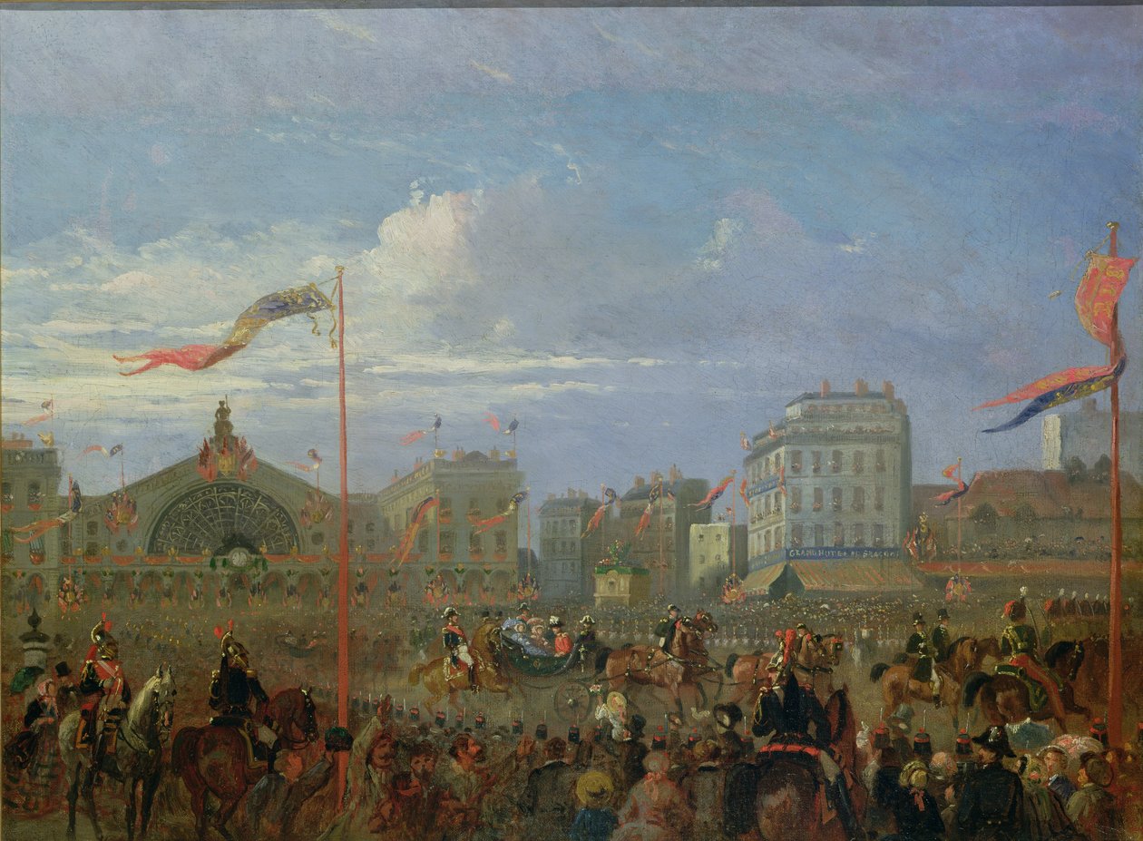 Drottning Victoria (1819-1901) anländer till Gare de l