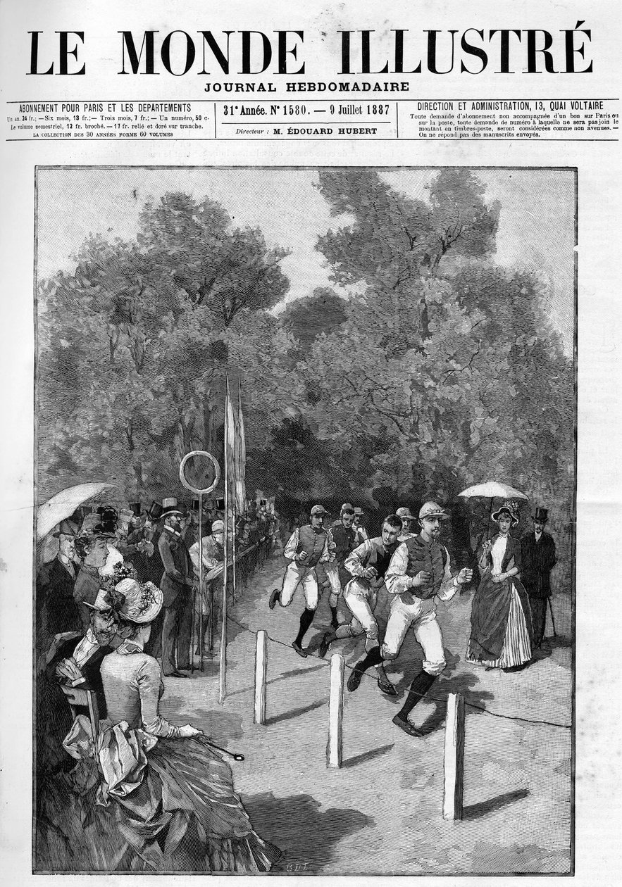 Race för Racing Club i Bois de Boulogne 1887. av French School