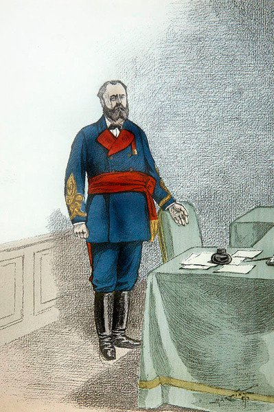 Raoul Rigault, ca 1872 (färg litho) av French School