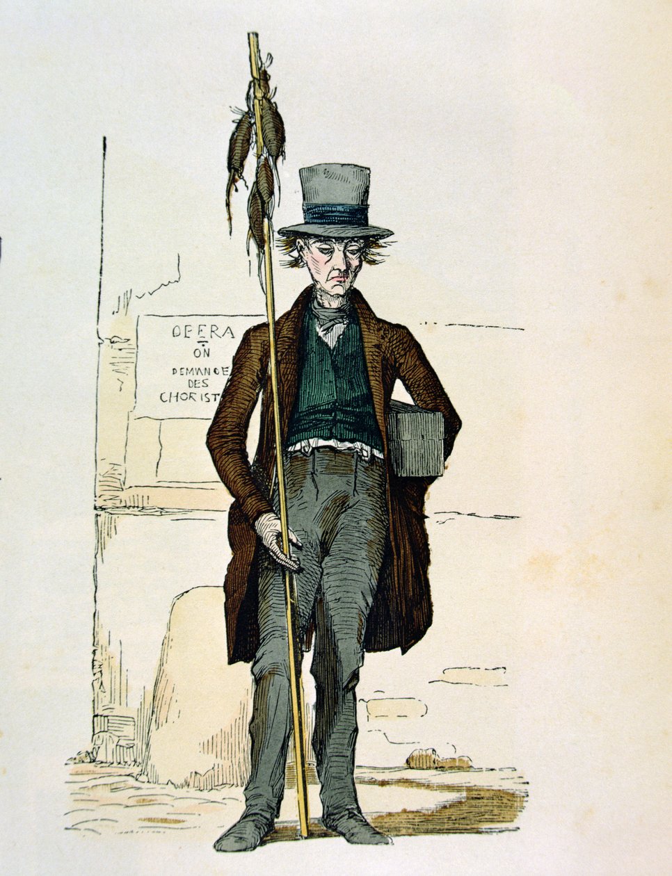 Råttgiftssäljare, 1845 (färggravyr) av French School