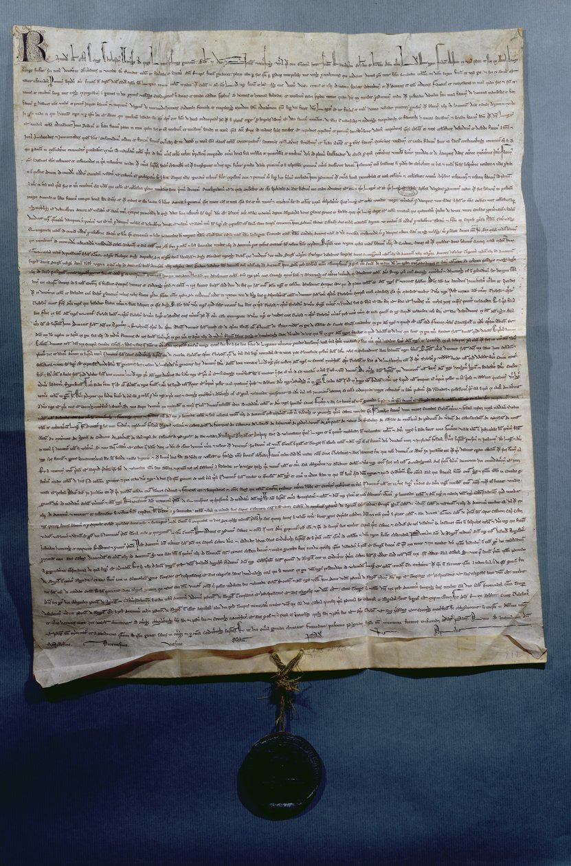Ratifikation av Raymond VII (1197-1249) Greve av Toulouse av fördraget i Meaux, ca 1229 av French School