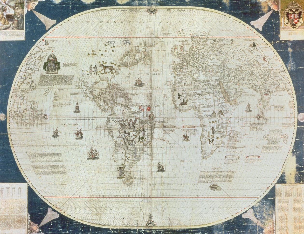 Rc C 2487 Karta över världen, designad av Sebastien Cabot (c.1476-1557), 1544 av French School
