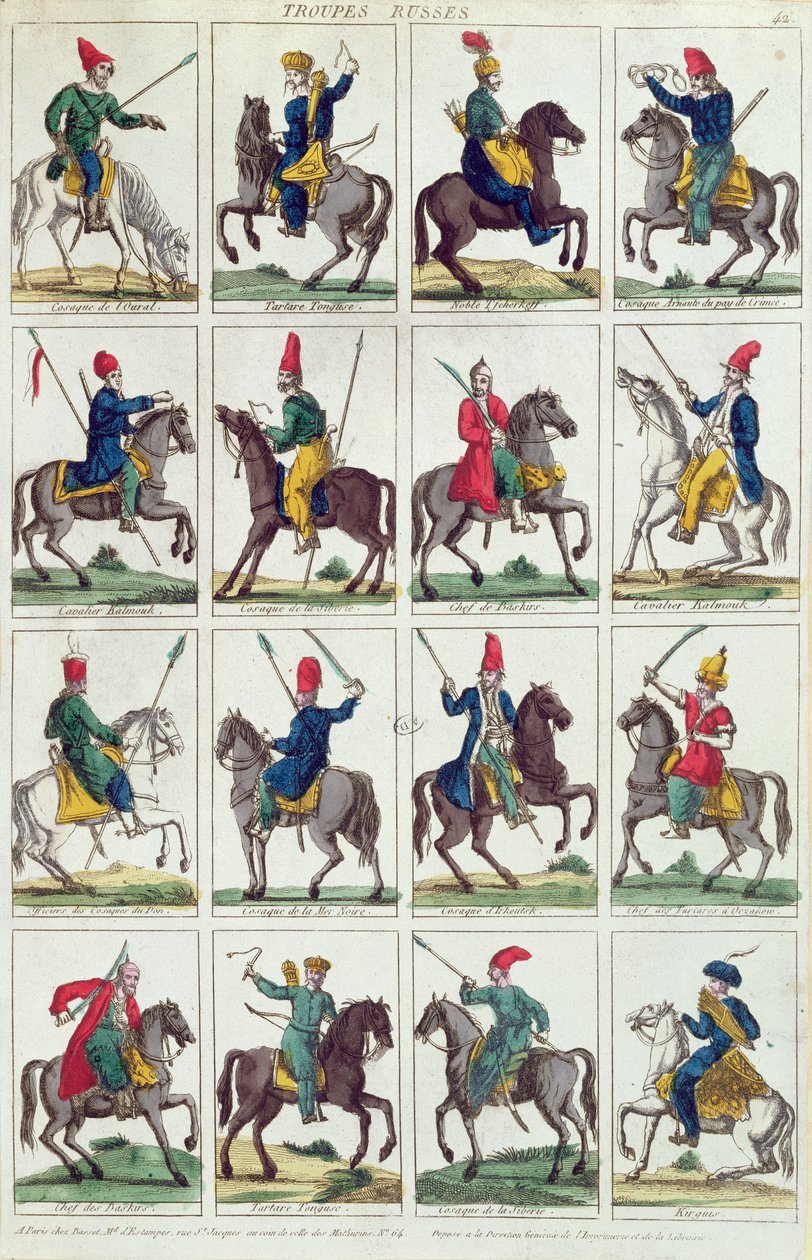 Regionala enheter av ryskt kavalleri, ca 1812-14 av French School