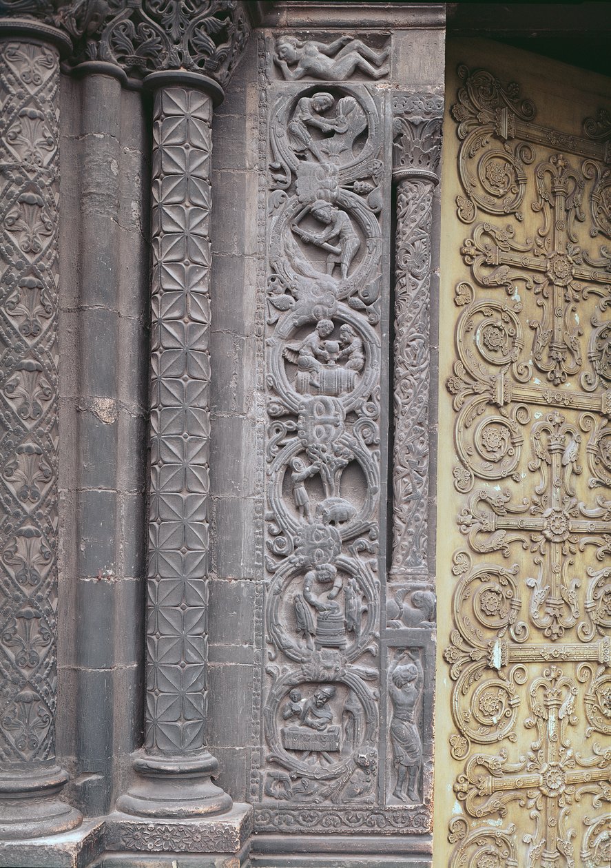 Relief från den västra fasaden föreställande månadens arbete, 1122-40 av French School