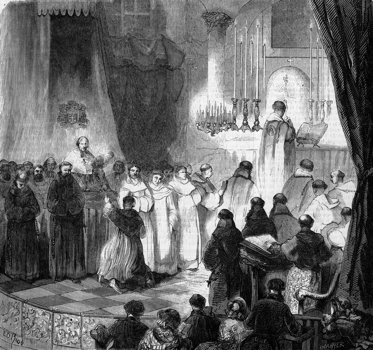 Religiös ceremoni: Saint Dominiques fest (8 augusti) firas i den gamla kyrkan Carmes i Paris av French School