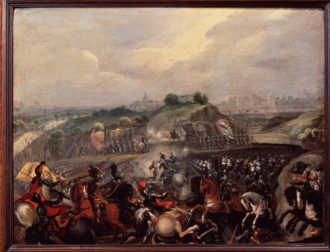 Religiösa krig: Kung Henrik IV har slaget vid Ivry den 14/03/1590 (målning) av French School