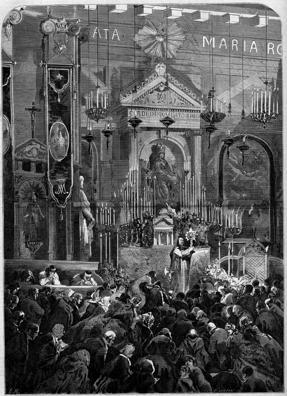 Religiös ceremoni under Maria månad (maj), Paris av French School