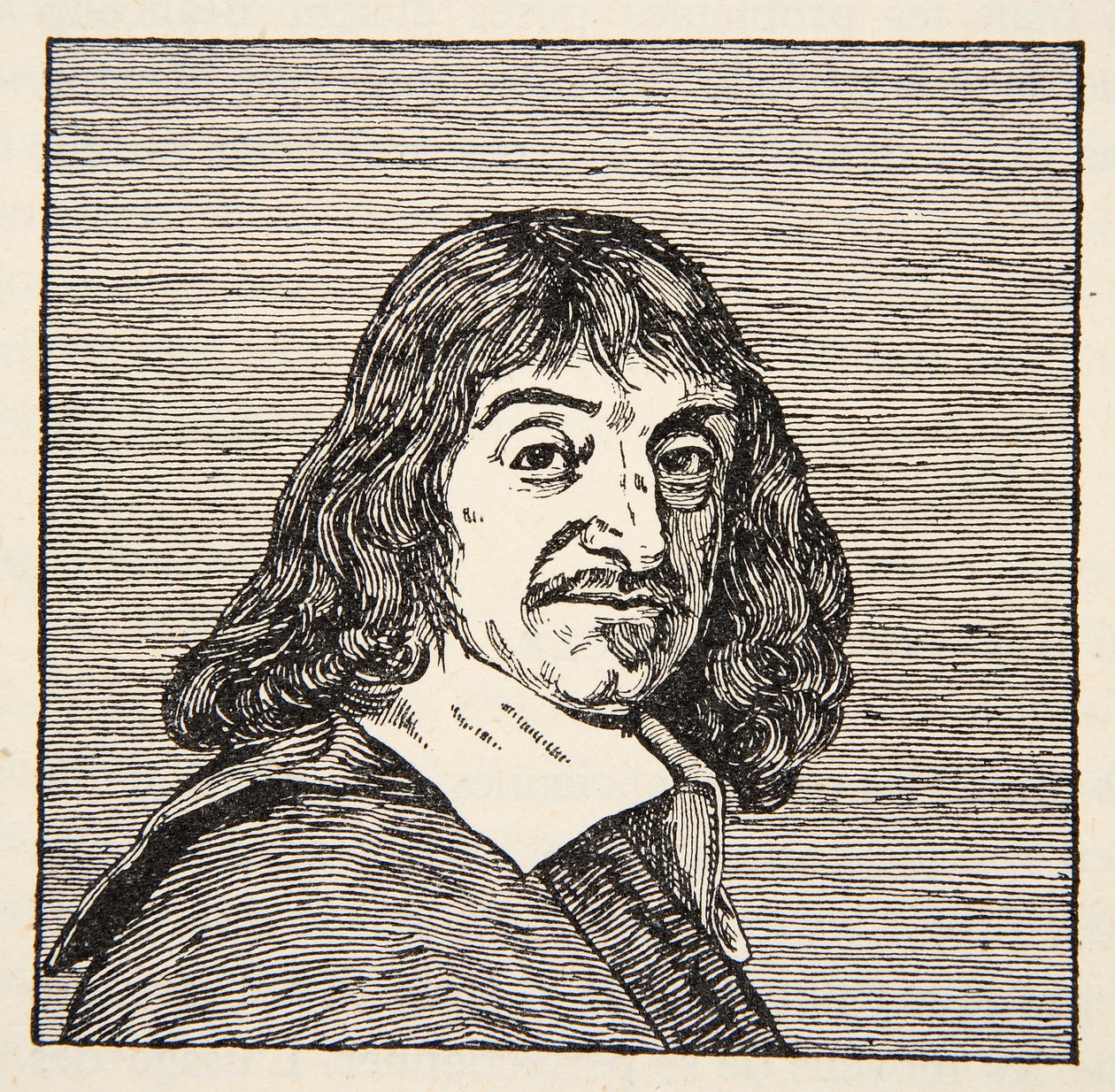 Rene Descartes, kopia av Boris Mestchersky (d.1957) illustration från Histoire de la Nation Francaise, Sciences, Volumes I & II, av Gabriel Hanotaux (1853-1944), 1924 av French School