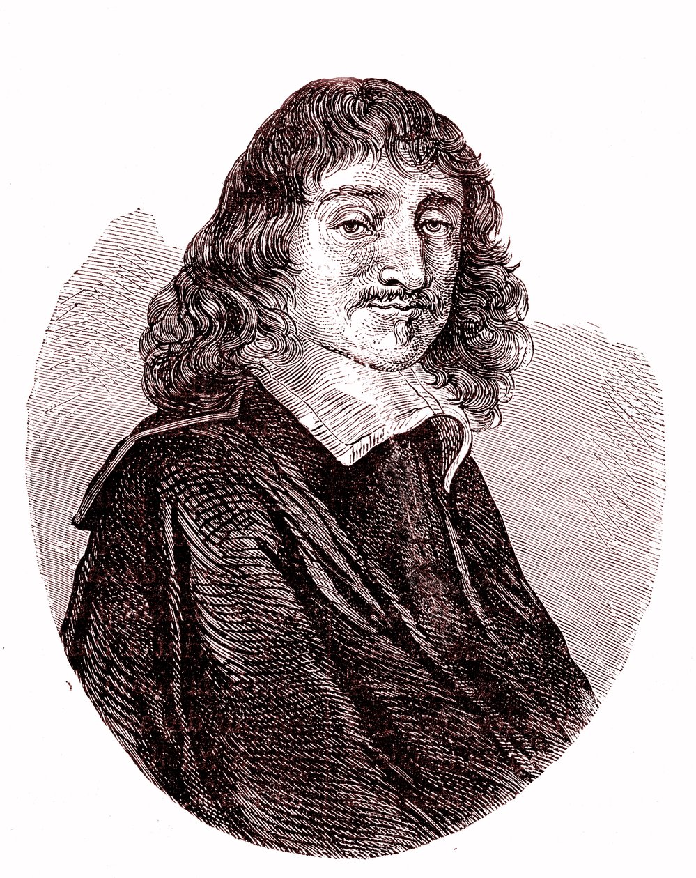 Rene Descartes, fransk fysiker, matematiker, filosof. 1865 (gravyr) av French School