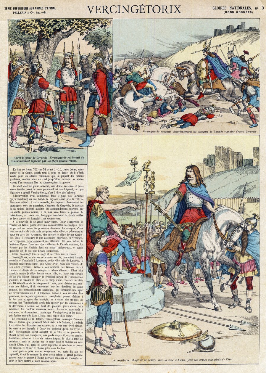 Representation av Vercingetorix (ca. 80-ca. 46 f.Kr.) krigare och gallisk ledare för Arvernes-stammen utvald av sitt folk för att leda kriget mot romarna” (Porträtt av Vercingetorix (82 f.Kr.-46 f.Kr.) hövding för Arverni-stammen, utvalt av sitt folk att l av French School