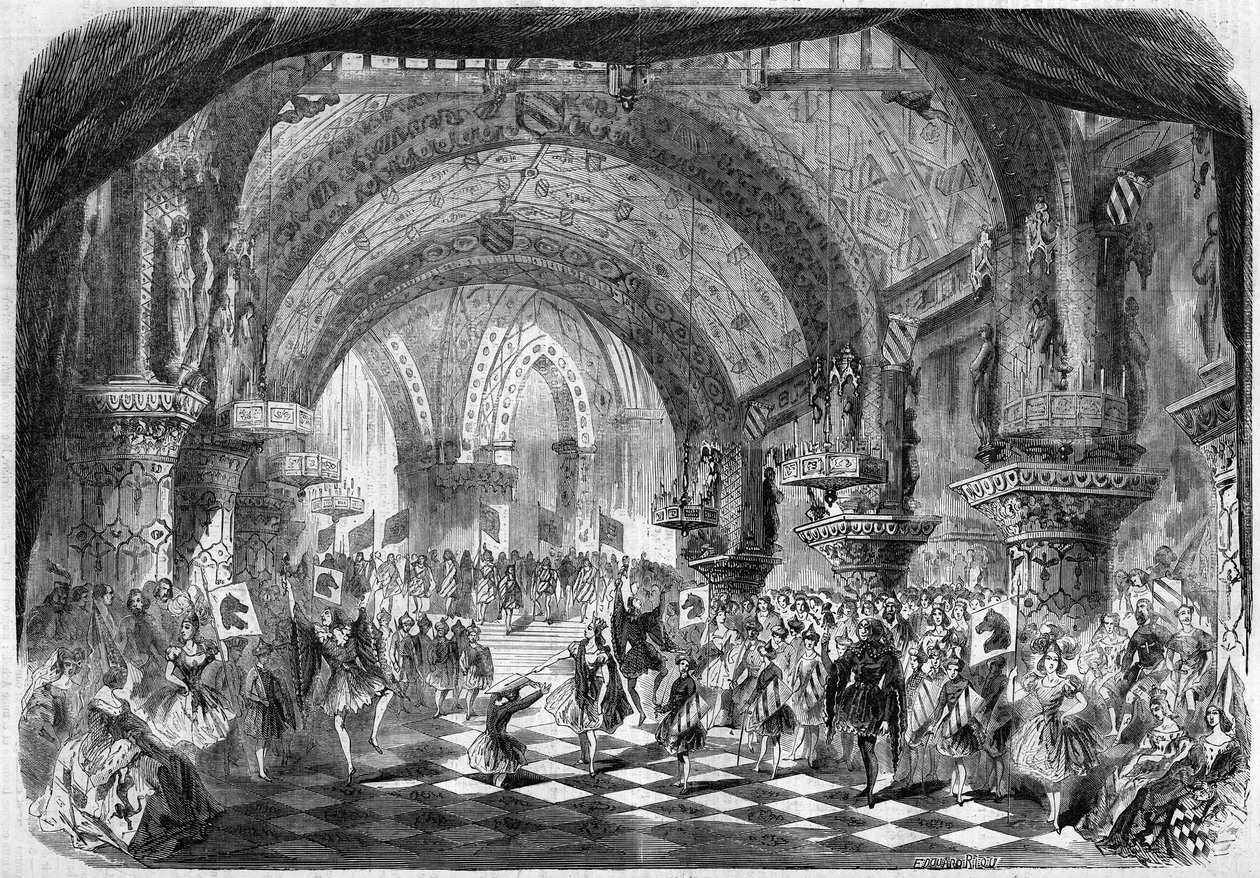 Representation av en opera av Academy Imperiale de Musique, Paris av French School