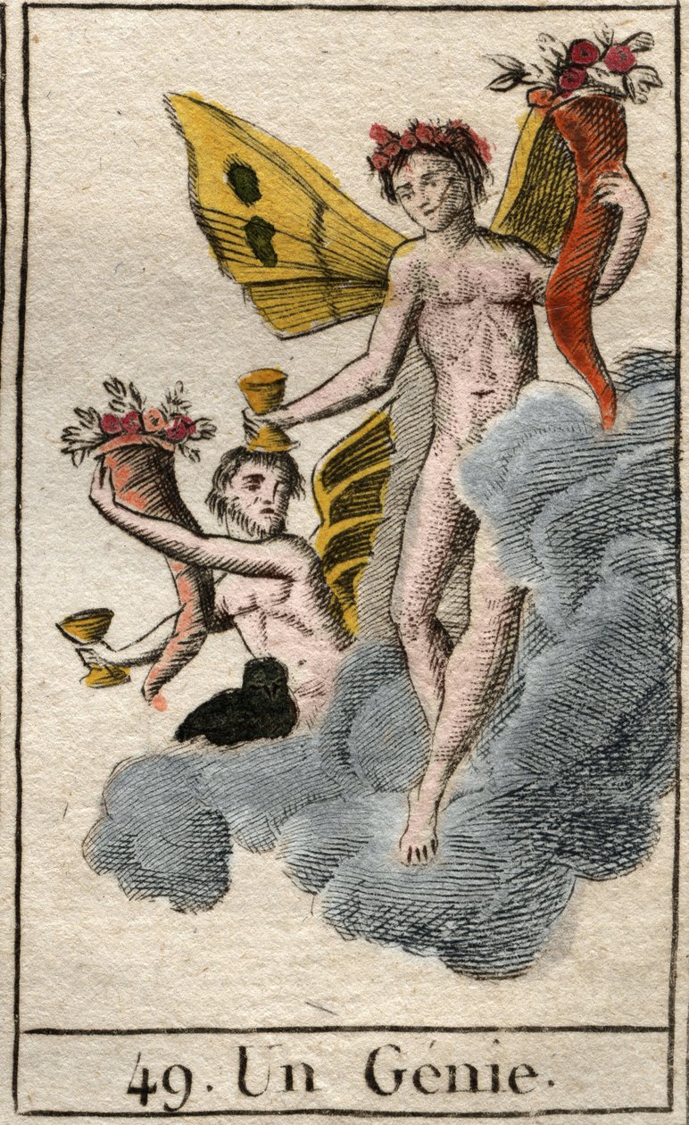 Representation av naturens geni. Från "Mythology of Youth" av Pierre Blanchard 1803. av French School