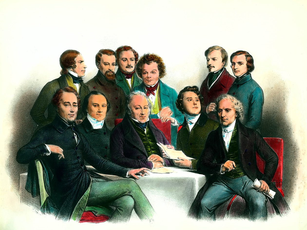 Revolutionen 1848: medlemmar av 1848 års provisoriska regering (24/02 till 06/05): bland dem Pierre Marie de Saint-Georges (Saint-Georges), Adolphe Cremieux, Francois Arago, Armand Marrast, Louis Antoine Garnier-Pages (Garnier Pages), Alphonse de Lamarti av French School