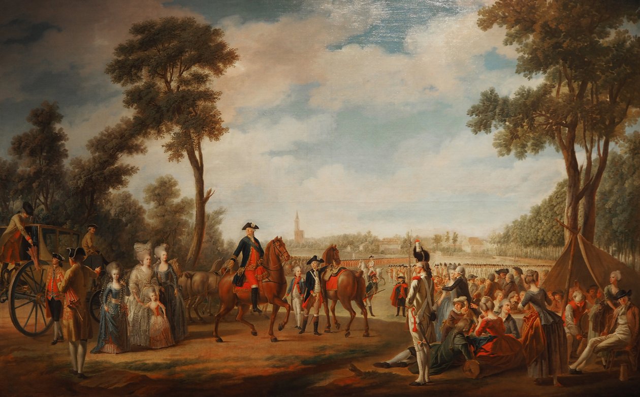 Revy och parad av Regementet Conde i Strasbourg mellan 1779 och 1781. av French School