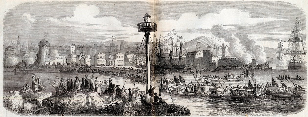 Risorgimento - (Krig mot Österrike) - Livorno Landstigning av en fransk armé under befäl av prins Napoleon (Napoleon Jerome Bonaparte) - 23 maj av French School