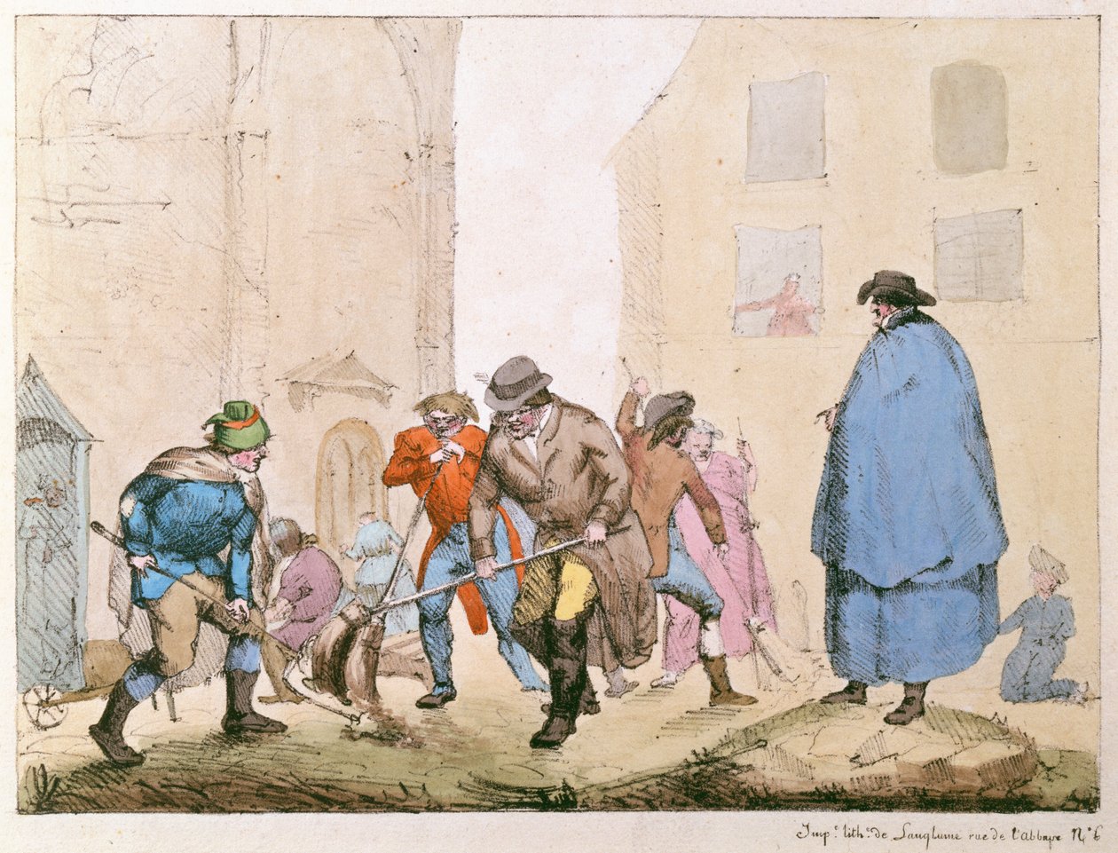 Vägsopare i Paris, ca 1820 av French School